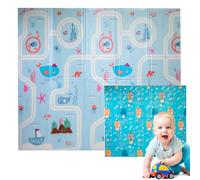 Edibaby, Alfombra Bebe, 1.5cm Grosor, Diseño Infantil, 200 x 180 cm, Acolchada de XPE, Reversible y Plegable, Colchoneta para Niños, para Juegos en el Suelo, Tapete Actividades (Sea Edition)