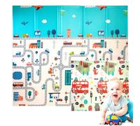 Edibaby, Alfombra Bebe, 200 x 180 cm, 1 ó 1.5 cm Grosor, Diseño Infantil, Acolchada de XPE, Reversible y Plegable, Tapete Actividades, Colchoneta para Niños (London Edition, Grosor - 1.5 cm)