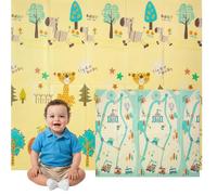 Edibaby, Alfombra Bebé Acolchada Plegable, Diseño Infantil, Colchoneta de Juegos para Suelo, Reversible, XPE, Tapete Baby Play Mat (Fun | 200x180 | 1 cm)