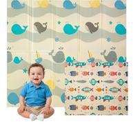 Edibaby, Alfombra Bebé Acolchada Plegable, Diseño Infantil, Colchoneta de Juegos para Suelo, Reversible, XPE, Tapete Baby Play Mat (Ocean | 200x180 | 1 cm)