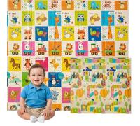 Edibaby, Alfombra Bebé Acolchada Plegable, Diseño Infantil, Colchoneta de Juegos para Suelo, Reversible, XPE, Tapete Baby Play Mat (Playground | 200x180 | 1 cm)