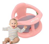 Edibaby, Asiento Bañera para Bebe de 6 a 24 Meses, Silla con 4 ventosas, Antideslizante con Reposabrazos y Respaldo Alto, Soporta hasta 30kg (Rosa)