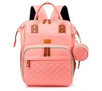 Edibaby, Mochila Carro Bebe, Cambiador Pañales Bebes, Mochilas Pañaleras, Bolsa Pañales Maternidad para Mama, Portatil con Ganchos para Carro (Coral)