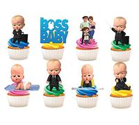 Ediblecakedecorations 30 Adornos de Papel Comestible para Cupcakes de The Boss Baby Characters Party Stand UP