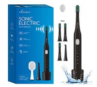 Edicare, Cepillo de Dientes Eléctrico, Sonico, 5 Cabezales, Cargador USB, IPX7 Impermeable, 5 Modos Cepillado, Limpiador de Sarro Dental, para Limpieza Bucal (Cepillo)