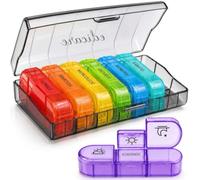 Edicare, Pastillero Semanal 3 Tomas, Días de la Semana en Italiano, Organizador de Pastillas, Caja de Medicamentos Portátil (Italiano, 3 Tomas)