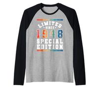 Edición Especial Limitada Birthday Born in 1948 Camiseta Manga Raglan