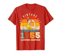 Edición Limitada de 71 años de Edad 1955 - Retro 71 cumpleaños para Mujer Camiseta, Hombre, Rojo, XXL