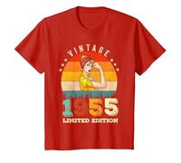 Edición Limitada de 71 años de Edad 1955 - Retro 71 cumpleaños para Mujer Camiseta, Niños, Rojo, 2 años
