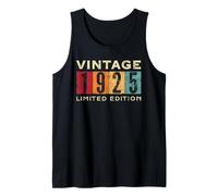 Edición Limitada de cumpleaños Retro de 101 años Vintage de 1925 Camiseta sin Mangas