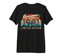 Edición Limitada de Vintage Awesome Since 1981-45 cumpleaños Camiseta Premium