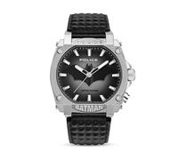 Edición limitada Forever Batman - Reloj para hombre con caja de acero inoxidable y correa de piel auténtica, negro, Lujoso