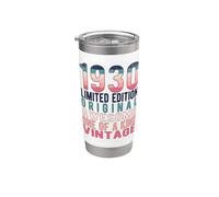 Edición limitada, vintage, retro, año de nacimiento 1930. Vaso térmico de acero inoxidable de doble pared
