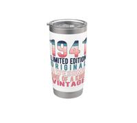 Edición limitada, vintage, retro, año de nacimiento 1941. Vaso térmico de acero inoxidable de doble pared