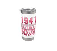 Edición limitada, vintage, retro, año de nacimiento 1941. Vaso térmico de acero inoxidable de doble pared