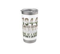 Edición limitada, vintage, retro, año de nacimiento 1944. Vaso térmico de acero inoxidable de doble pared