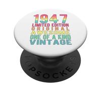 Edición Limitada, Vintage, Retro, año de Nacimiento 1947. PopSockets PopGrip Adhesivo