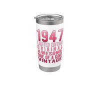 Edición limitada, vintage, retro, año de nacimiento 1947. Vaso térmico de acero inoxidable de doble pared