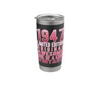 Edición limitada, vintage, retro, año de nacimiento 1947. Vaso térmico de acero inoxidable de doble pared