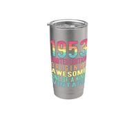 Edición limitada, vintage, retro, año de nacimiento 1953. Vaso térmico de acero inoxidable de doble pared