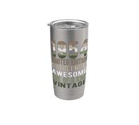 Edición limitada, vintage, retro, año de nacimiento 1954. Vaso térmico de acero inoxidable de doble pared