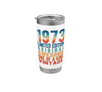 Edición limitada, vintage, retro, año de nacimiento 1973. Vaso térmico de acero inoxidable de doble pared