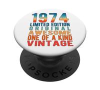 Edición Limitada, Vintage, Retro, año de Nacimiento 1974. PopSockets PopGrip Adhesivo
