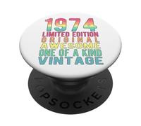 Edición Limitada, Vintage, Retro, año de Nacimiento 1974. PopSockets PopGrip Adhesivo