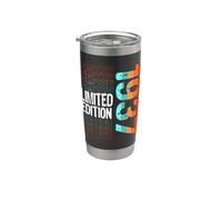Edición limitada, vintage, retro, año de nacimiento de 1937. Vaso térmico de acero inoxidable de doble pared