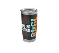 Edición limitada, vintage, retro, año de nacimiento de 1948. Vaso térmico de acero inoxidable de doble pared