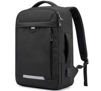 EDIESI, Mochila Viaje Cabina Avion 40x30x20, Equipaje de Mano Expandible Repelente al Agua con USB, Compartimento para Portátil 15,6”, Bolsa Compacta para Vuelos (Negro)