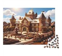 Edificio Castillo Europeo Vintage Puzzle de 1000 Piezas Papel para Adultos Escena de Arquitectura Clásica Puzzle para Toda la Familia Relajación Decoración Hogar Regalo 52x38cm/1000pcs