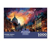Edificio con Cúpula Europeo Puzzle de 1000 Piezas Papel para Adultos Escena de Atardecer Juego de Puzzle 1000 Piezas Relajación Familia Decoración Regalo 38x26cm/1000pcs 38x26cm/1000pcs