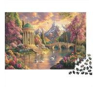 Edificio Cúpula Clásica Paisaje del Lago Puzzle de 1000 Piezas Juego de Puzzle de 1000 Piezas para Adultos Escena Serena Familia Decoración Relajante Regalo 38x26cm/1000pcs