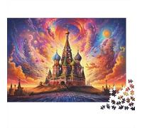 Edificio Cúpulas de Colores Puzzle de 1000 Piezas Papel para Adultos Cielo Nocturno Fantástico Puzzle para Toda la Familia Decoración Relajación Regalo 70x50cm/1000pcs