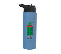 Edificio de bloques de elfos Constructor de Navidad Constructor maestro de ladrillos Stainless Steel Insulated Water Bottle
