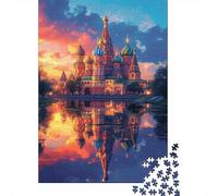 Edificio de Cúpulas Coloridas Puzzle de 1000 Piezas Papel para Adultos Reflejo del Atardecer Puzzle para Toda la Familia Relajación Regalo 70x50cm/1000pcs