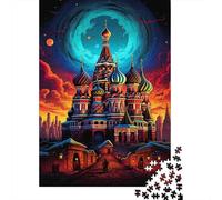 Edificio de Cúpulas Rusas Puzzle de 1000 Piezas Juego de Puzzle 1000 Piezas Noche Colorida Papel Adultos Relajación Decoración Regalo 70x50cm/1000pcs