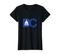 Edificio del Capitolio de los Estados Unidos Dentro Camiseta gráfica económica, Mujer, Negro, M