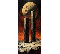 Edificio Del Futuro Dipingere con i Numeri Adulti, Misura XXL 25x75cm,Vista Paint by Numbers Kit Principianti Con 3 Penne, Kit Fai Da Te, Hobby Creativi Adulti Decorazioni, (Senza Cornice) P0M-52