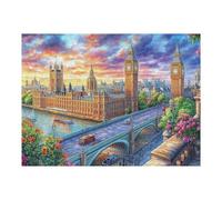 Edificio del Parlamento Londres Puzzle 500 Piezas Familiar Creativo Rompecabezas 3D para Familia Juguete Educativo Construir Maquetas Aliviar Estrés 500 PCS