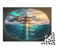 Edificio Fantástico Multinivel Puzzle de 1000 Piezas para Adultos Papel Arte Paisajístico Relajación Decoración Hogar Enfoque Regalo Familia 38x26cm/1000pcs