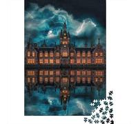 Edificio Histórico Reflejo Puzzle de 1000 Piezas Papel Puzzle para Adultos Escena Nocturna Relajación Hogar 70x50cm/1000pcs