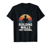 Edificio Muros No Drama Albañilería Construcción Camiseta