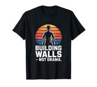 Edificio Muros No Drama Albañilería Construcción Camiseta