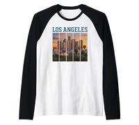 Edificios del Horizonte del Centro de Los Ángeles Arquitectos de California Camiseta Manga Raglan