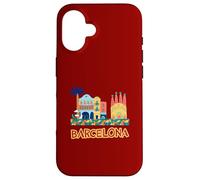 Edificios Icónicos De Barcelona Y Sagrada Familia Colorido Carcasa para iPhone 16