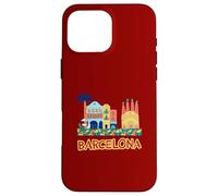 Edificios Icónicos De Barcelona Y Sagrada Familia Colorido Carcasa para iPhone 16 Pro MAX