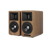 EDIFIER AIRPULSE A80 - Sistema de altavoces de estantería 2.0 (100 W) con Bluetooth V5.0 (aptX), tweeter de bocina de cinta para agudos precisos y claros, posibilidades de conexión versátiles, incluye