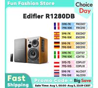 Edifier-altavoz R1280DB 2,0, dispositivo de 42W, RMS, Bluetooth, RCA, AUX, entrada Coaxial óptica con Control remoto brown